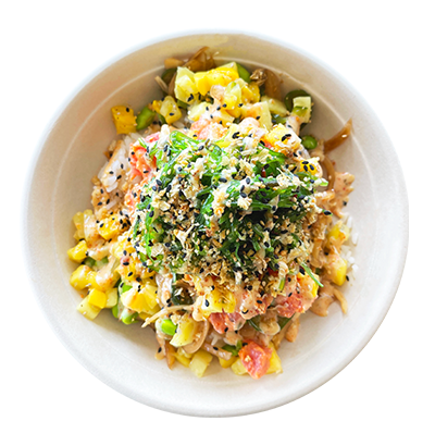 Poki Poki Menu Sauce for salmon, Spicy tuna, Jalapeno corn