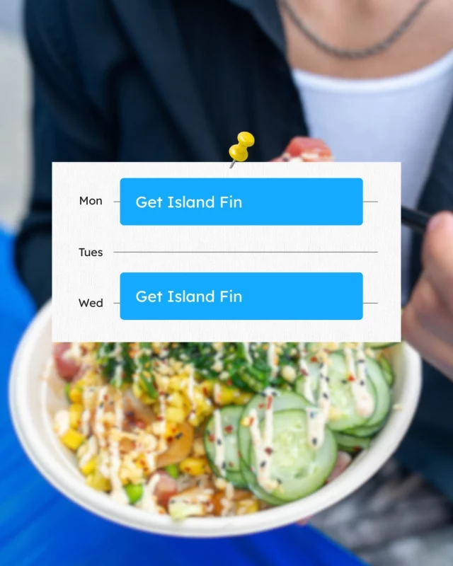 Mark your calendar. ✏️
Visit Island Fin three times in one week, complete the quest and unlock a Premium Mystery Box. Download the Island Fin Poké Co. app to start the quest!
#IslandFin #PokéRewards #PokéApp
